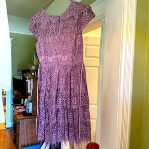 Elegant Lace Purple Dress